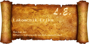 Lakomcsik Erika névjegykártya
